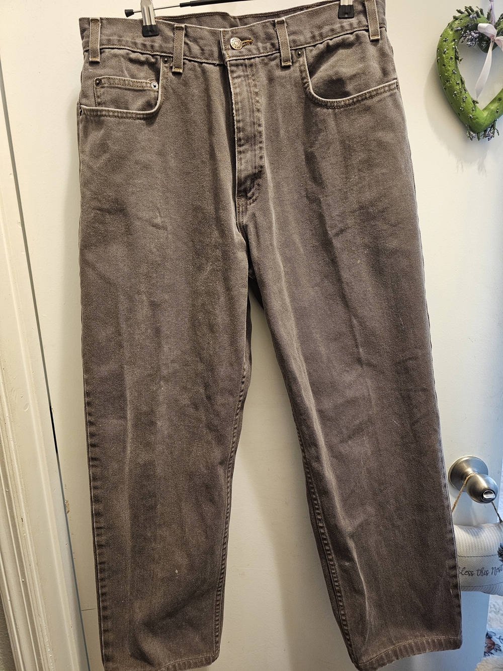 Vintage '90S Arizona Brown Baggy Loose Fit Jeans 34x32 100%Cotton Made In The US